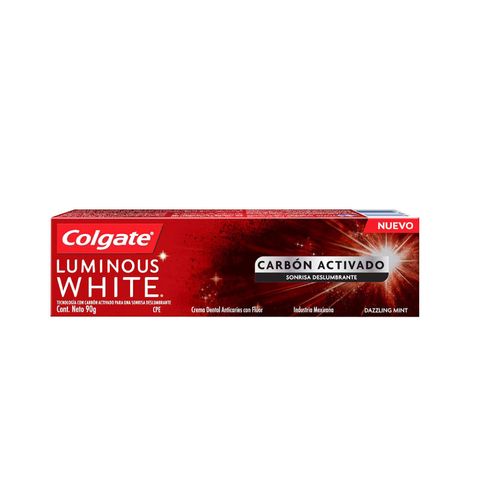 CREMA DENTAL COLGATE LUMINOUS WHITE CARBON ACTIVADO 90 GR
