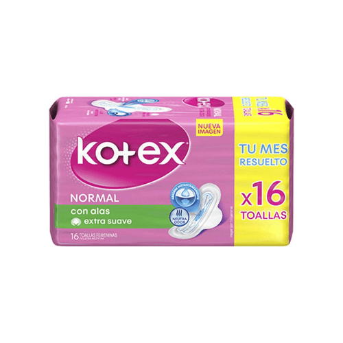 TOALLITAS FEMENINAS NORMAL KOTEX 16 TOALLITAS