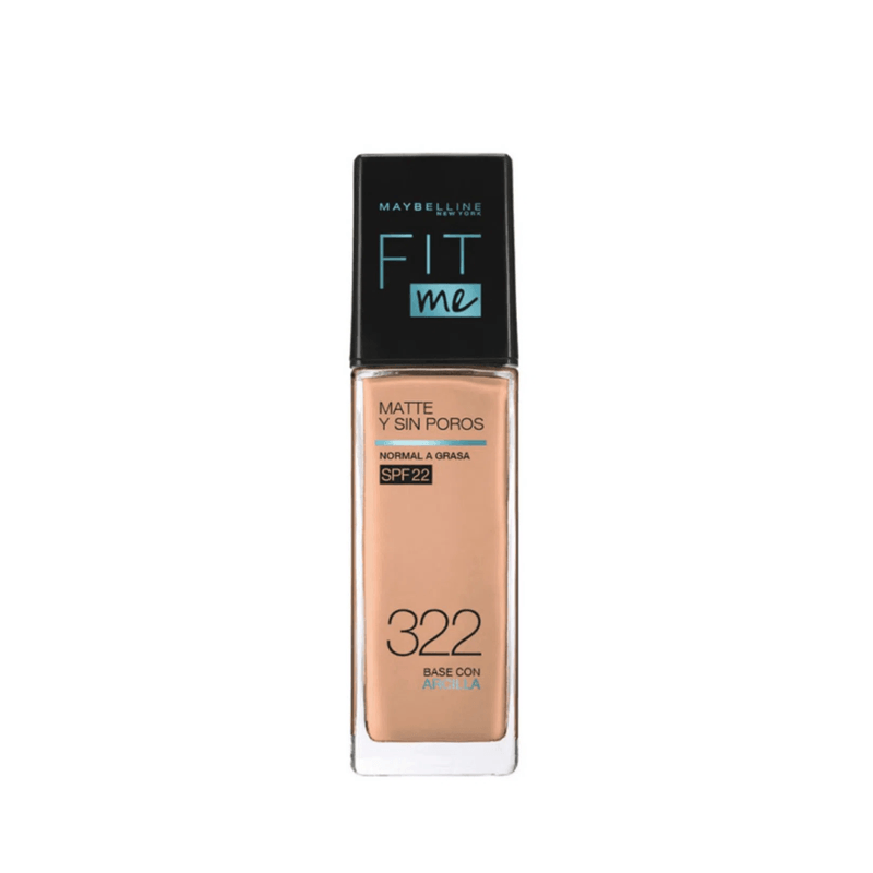 BASE FIT ME MATTE + PORELESS FPS 22 322 WARM HONEY MAYBELLINE - Farmacia  del Pueblo