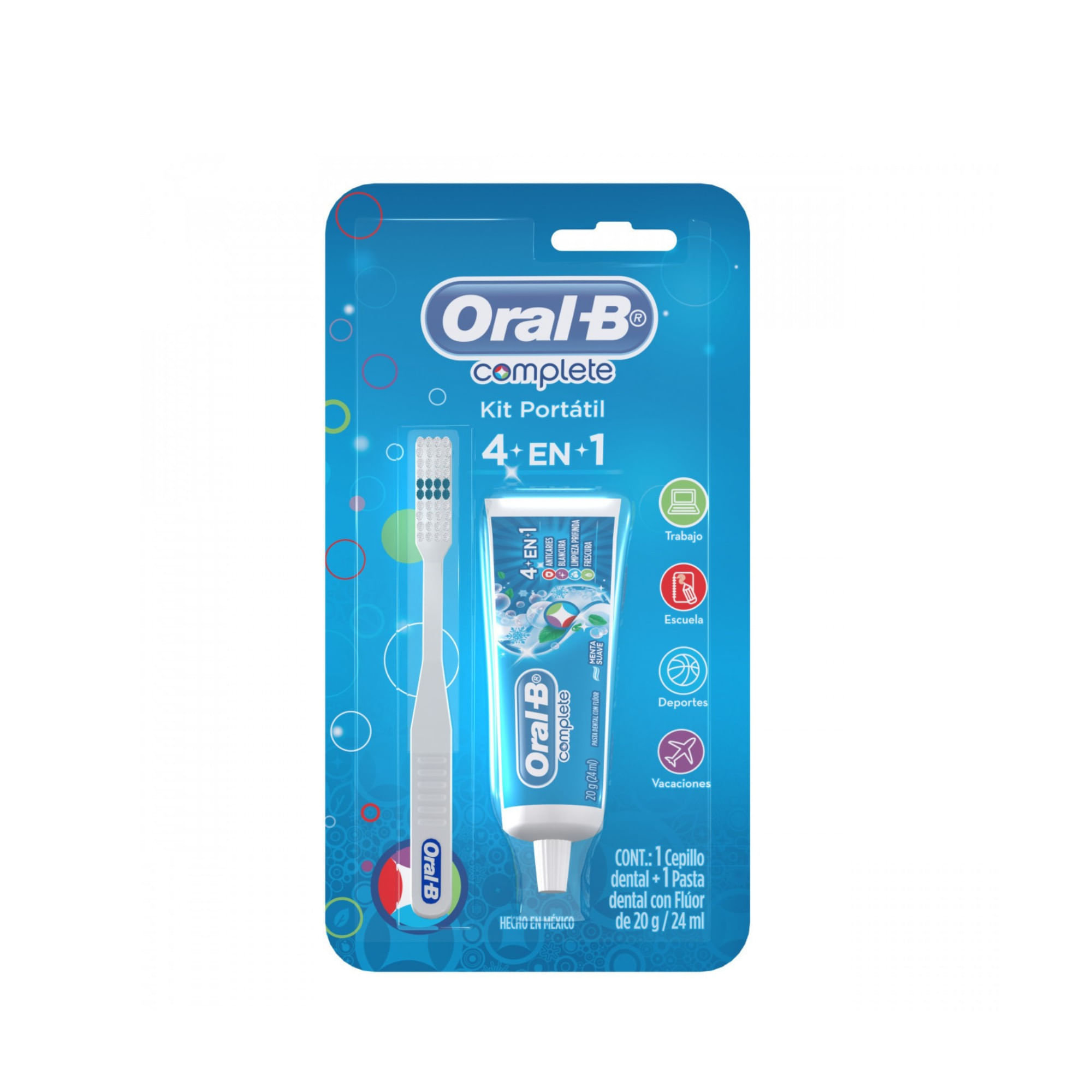 Oral-B ® Complete Kit Portátil - Kit de 1 cepillo dental + 1 pasta